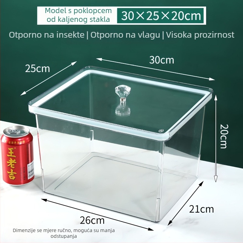 Kutija za hranu sa zatvaračem, pogodna za suhe grickalice, pržene sjemenke i suho voće, prozirna PET kutija