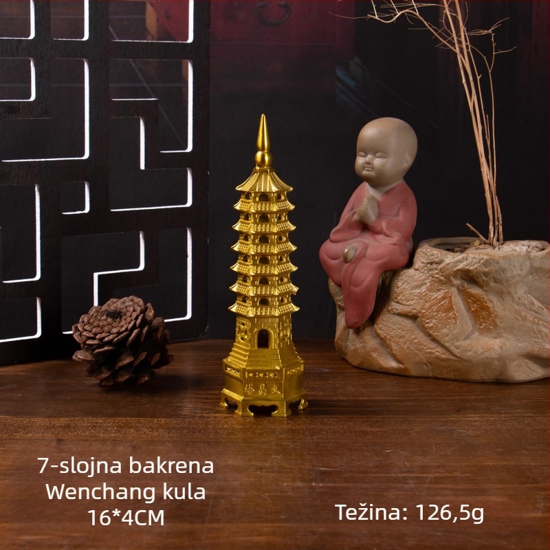 13-slojna mesingana Wenchang kula – ukras za prostor za učenje i ured, kućni dekor kao dar