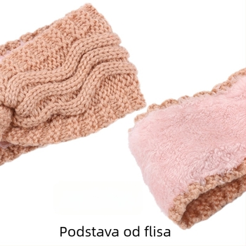 Jesensko-zimska pletena traka za glavu s preklopljenim valovitim uzorkom, dekorativna zaštita za uši za pranje lica, topla