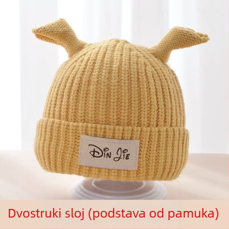 Zelena pletena zimska kapa za bebe, topla i slatka, unisex kapa s zaštitom za uši za dojenčad 6–12 mjeseci