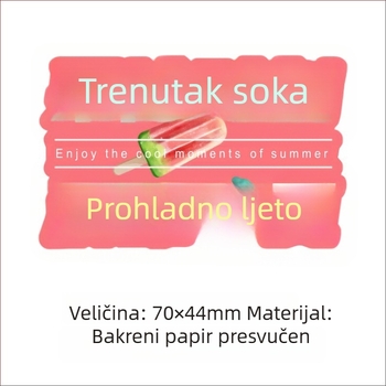 Samoljepljive naljepnice s sokom od svježeg dinje, dizajn leden od dinje, na premazanom papiru, različite veličine