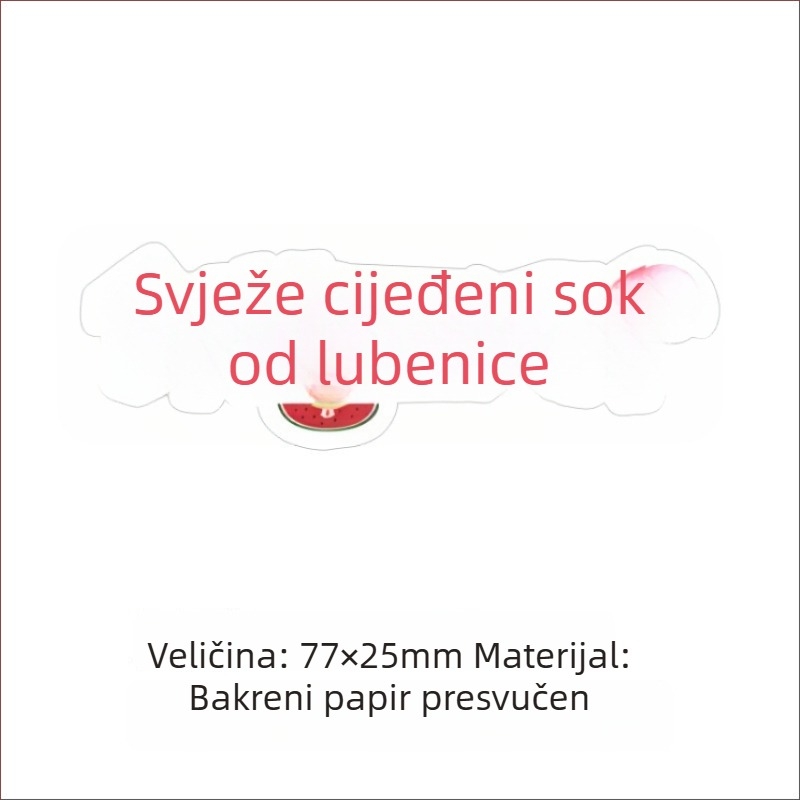 Samoljepljive naljepnice s sokom od svježeg dinje, dizajn leden od dinje, na premazanom papiru, različite veličine