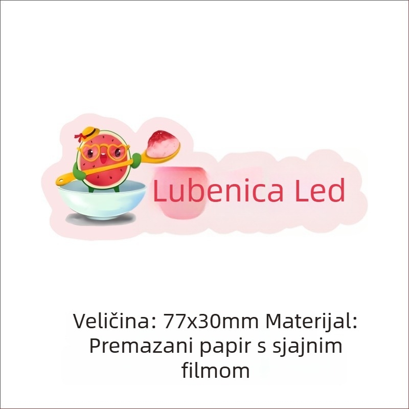 Samoljepljive naljepnice s sokom od svježeg dinje, dizajn leden od dinje, na premazanom papiru, različite veličine