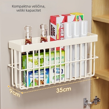 Zidni organizator za foliju u kuhinji, ormarićna vrata, bez bušenja, metalni dizajn japanskog stila