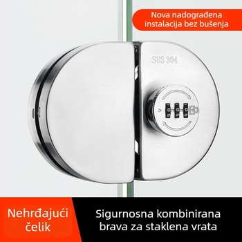 Brava s kodom za bezokvirne staklene vrata, bez bušenja, za jednokrilna i dvokrilna klizna vrata