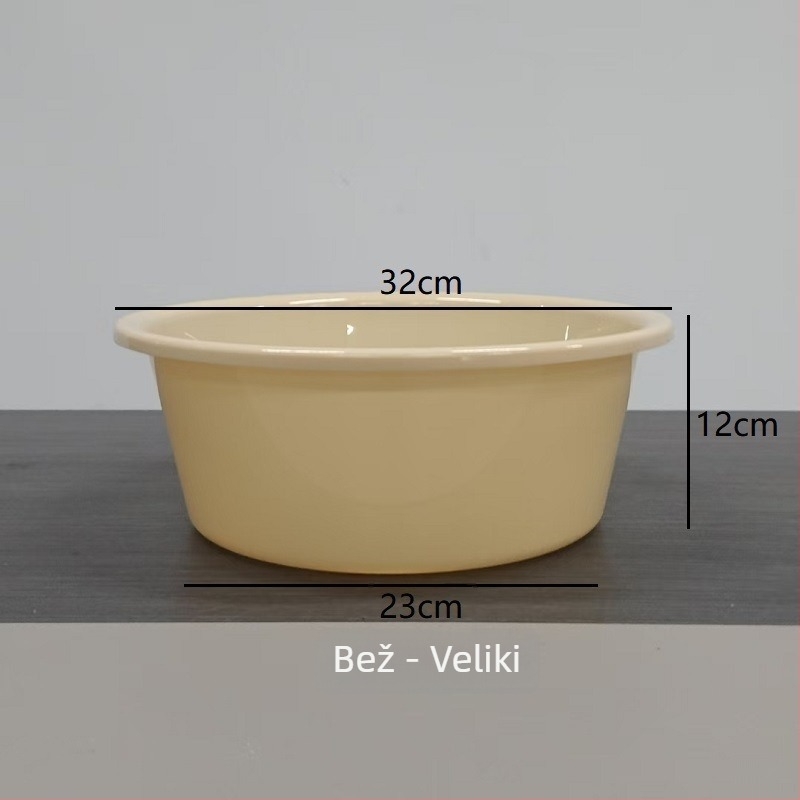 Krem plastična posuda za pranje, višenamjenska posuda za pranje rublja, pranje lica, potapanje stopala i pranje povrća, velika kuhinjska posuda