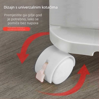 Kućni koš za smeće sa suho-vlažnim odjeljivanjem, s poklopcem, velikim kapacitetom, pedalom za otvaranje, dvostruki odjeljak