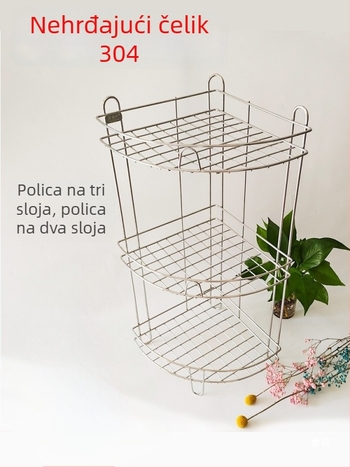 304 nehrđajući čelik, čvrsti trokutasti zidni stalak za kupaonicu i kuhinju, višeetažni i multifunkcionalni