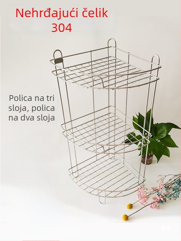 304 nehrđajući čelik, čvrsti trokutasti zidni stalak za kupaonicu i kuhinju, višeetažni i multifunkcionalni