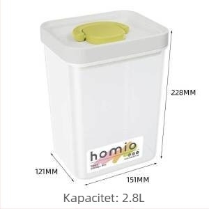 Prozirna plastična hermetički zatvorena posuda za kuhinju, velikog kapaciteta, skladištenje suhih voća, žitarica i čaja