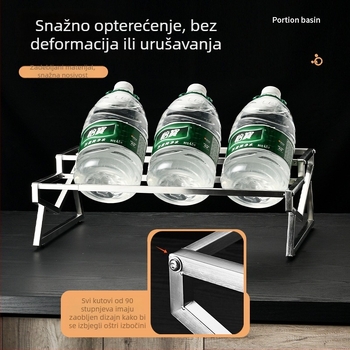 Nehrđajući čelični teleskopni stalak za porcionirane posude i posude za začinske smjese, produživi, stalak za samoposluživanje za komercijalnu uporabu.