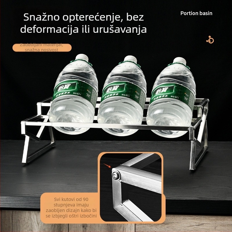 Nehrđajući čelični teleskopni stalak za porcionirane posude i posude za začinske smjese, produživi, stalak za samoposluživanje za komercijalnu uporabu.