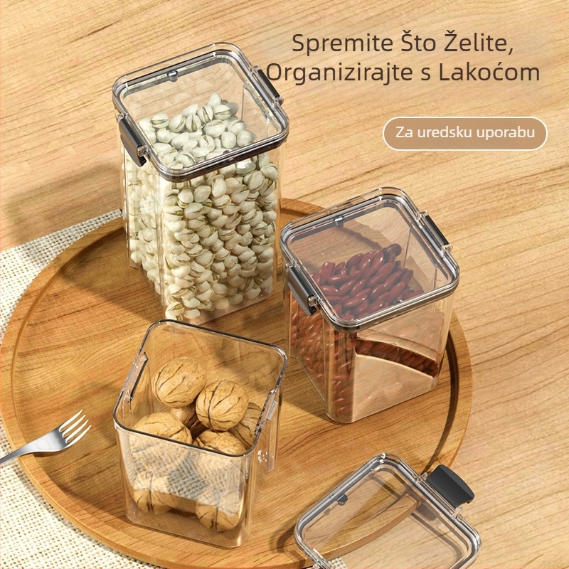 PET spremnik za žitarice, grickalice, suhe namirnice i čaj — otporan na vlagu i štetočine, čvrsto zatvoren