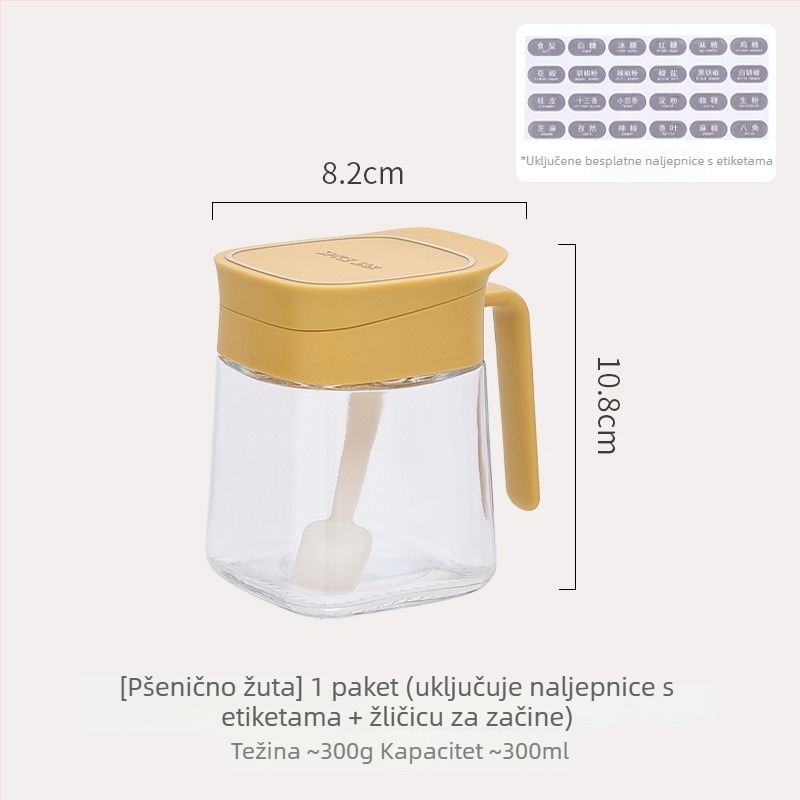 Staklena posuda za začine za kućnu upotrebu – posuda za sol s elegantnim dizajnom
