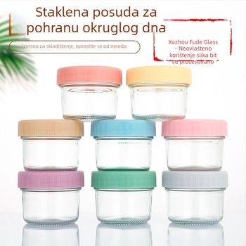 Staklena posuda za hranu sa zatvorenim poklopcem, 100 ml, za dječju hranu, džem i med