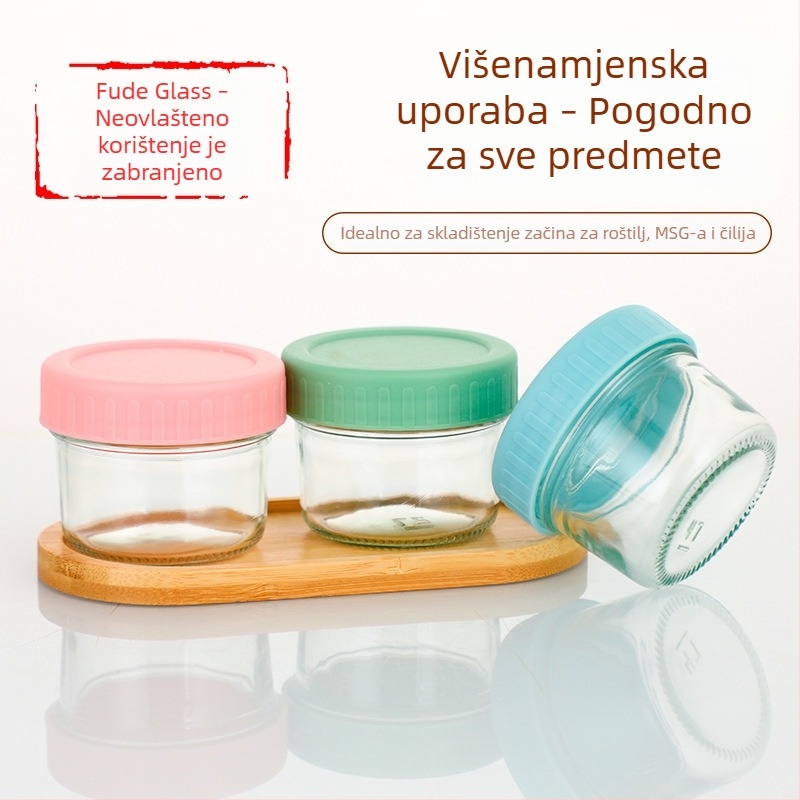 Staklena posuda za hranu sa zatvorenim poklopcem, 100 ml, za dječju hranu, džem i med
