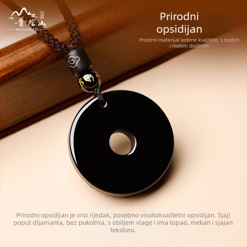 Putuo Mountain prirodni obsidijan privjesak sa znakom zodijaka, amulet