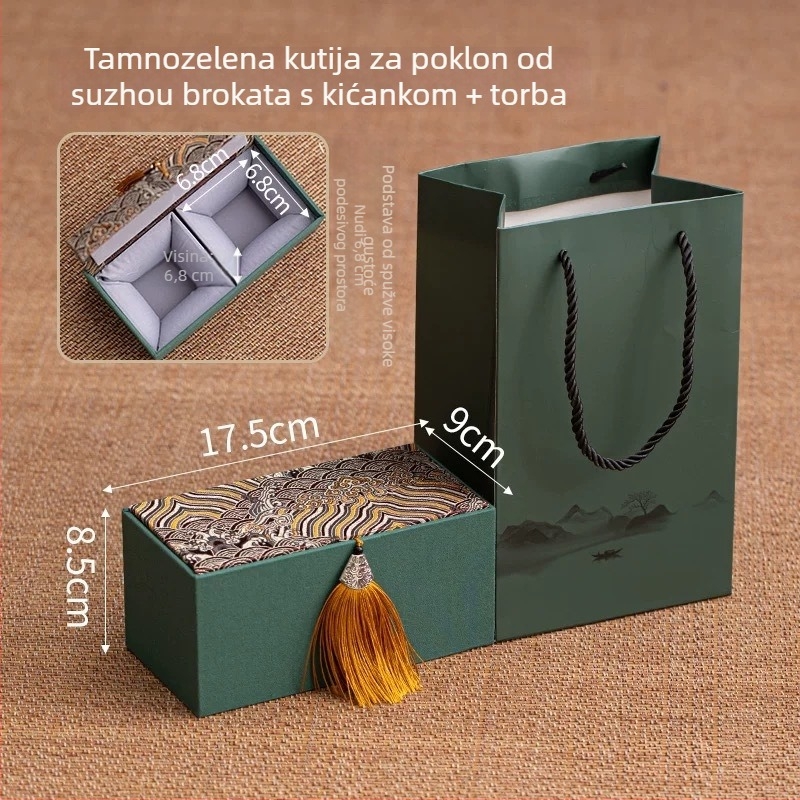 Bež Ruyao keramička posuda za čaj s dizajnom slatke mačkice, prijenosni hermetički spremnik za listiće čaja.