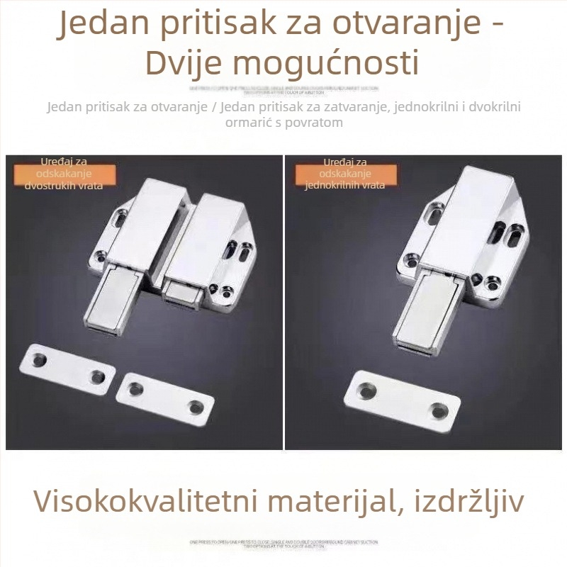 Magnetski udar za ormariće bez ručke, od cinkove legure, pritisni tip s opružnim odzivom za vanjsko otvaranje