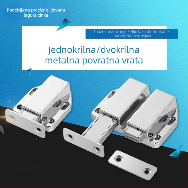 Magnetski udar za ormariće bez ručke, od cinkove legure, pritisni tip s opružnim odzivom za vanjsko otvaranje