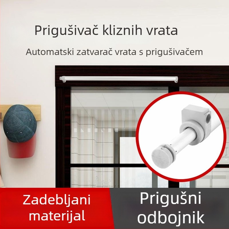 Zatvarač za klizna vrata s tlmičem od aluminijske legure, za staklena vrata, kućna uporaba