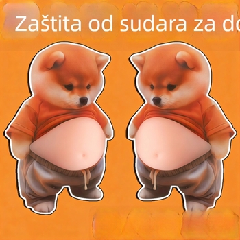 3D zaštita vrata sa Shiba Inu: anti-kolizijska naljepnica za kvaku, silikonska zaštita zida, bez mrlja, ublažavajuća podloga