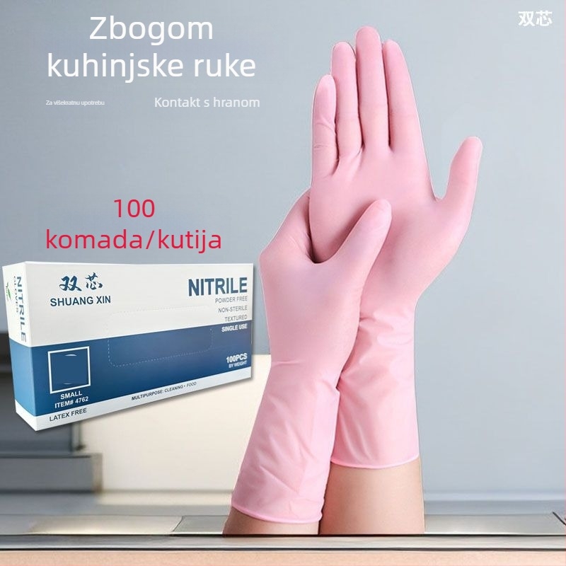 Nitrilne jednokratne rukavice za pranje suđa, produžene, ultra-tanke i izdržljive, kvalitete hrane, vodootporne i protuklizne