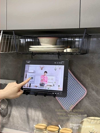 Šestoslojni kuhinjski stalak za iPad, viseći višeslojni koš za tablet, držač unutar ormarića