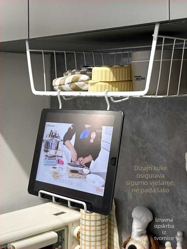 Šestoslojni kuhinjski stalak za iPad, viseći višeslojni koš za tablet, držač unutar ormarića