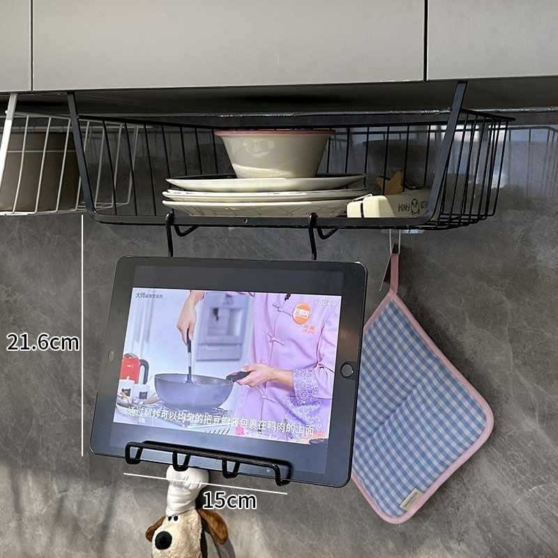 Šestoslojni kuhinjski stalak za iPad, viseći višeslojni koš za tablet, držač unutar ormarića