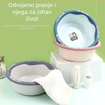 Kućni plastični debeli umivaonik – veliki višenamjenski umivaonik za pranje lica, rublja i namakanje stopala, namijenjen kupaoni u studentskom domu