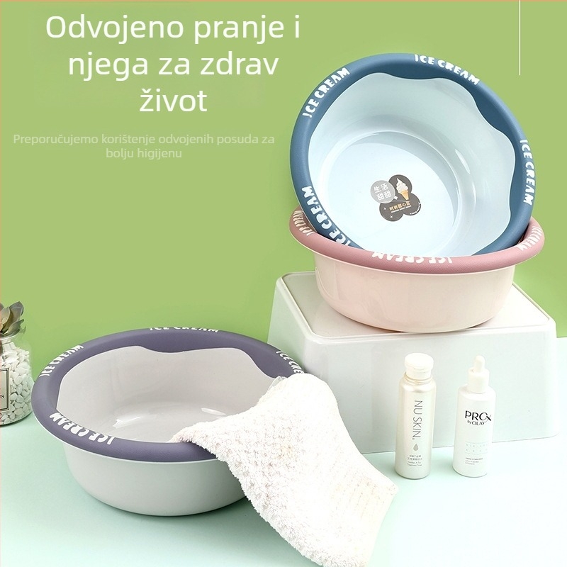 Kućni plastični debeli umivaonik – veliki višenamjenski umivaonik za pranje lica, rublja i namakanje stopala, namijenjen kupaoni u studentskom domu