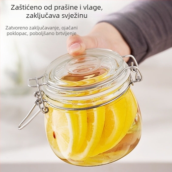 Jače staklena hermetički zatvorena posuda za prehrambene namirnice, posuda za med, posuda za očuvanje svježine, prazna boca za namakanje vina i kiseljenja, kućna uporaba