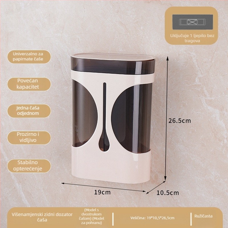 Plastični držač za papirnate čaše, bez bušenja, za dispenzer vode