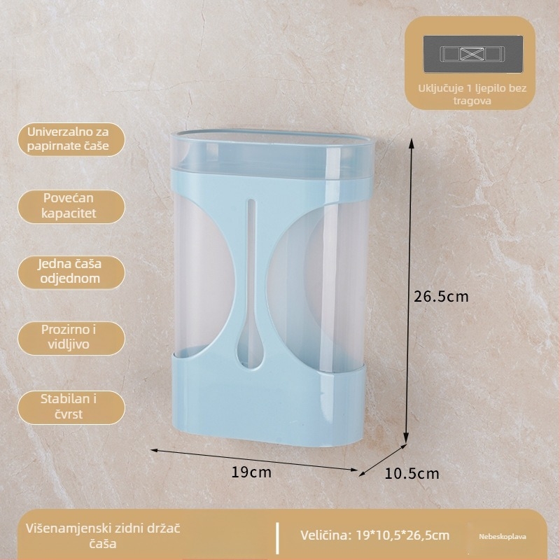 Plastični držač za papirnate čaše, bez bušenja, za dispenzer vode