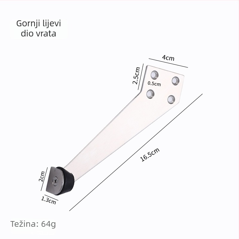 Nerđajući čelični gornji limiter vrata s 90° kutem, gumeni amortizer, tiho skriveni vrata stopper, za lijeva i desna vrata
