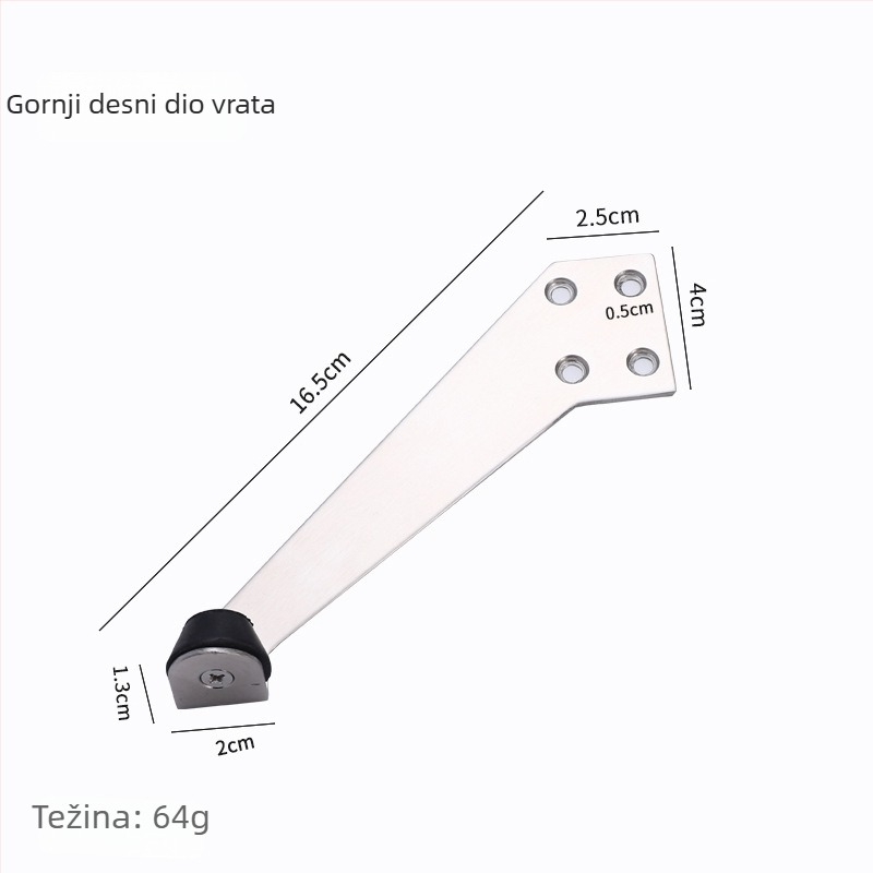 Nerđajući čelični gornji limiter vrata s 90° kutem, gumeni amortizer, tiho skriveni vrata stopper, za lijeva i desna vrata