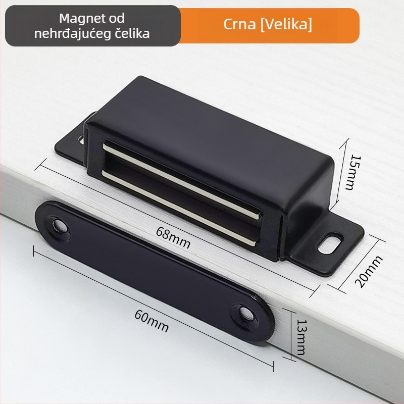 Nehrđajući čelik magnetni držač za ormarske vrata sa staklenim vratima, snažan magnet, namještaj hardver
