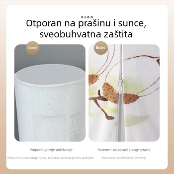 Navlaka za klima uređaj u kineskom stilu sa zelenim biljkama, dvostruke namjene, za okrugle ormariće, platnenu vertikalnu navlaku za prašinu
