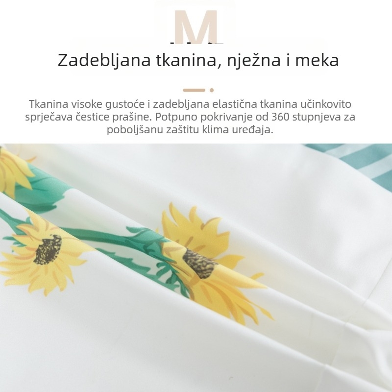 Navlaka za klima uređaj u kineskom stilu sa zelenim biljkama, dvostruke namjene, za okrugle ormariće, platnenu vertikalnu navlaku za prašinu