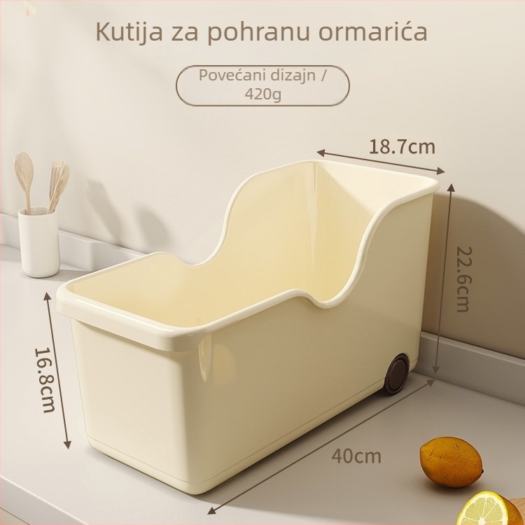 Pokretna kutija za kuhinjsku pohranu s kotačićima – organizator poklopaca i kuhinjskih pribora