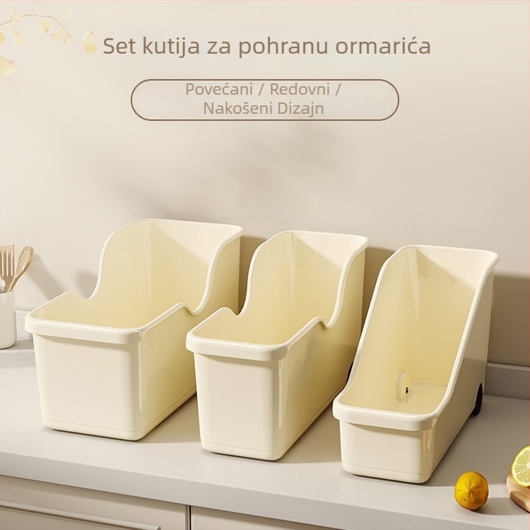Pokretna kutija za kuhinjsku pohranu s kotačićima – organizator poklopaca i kuhinjskih pribora