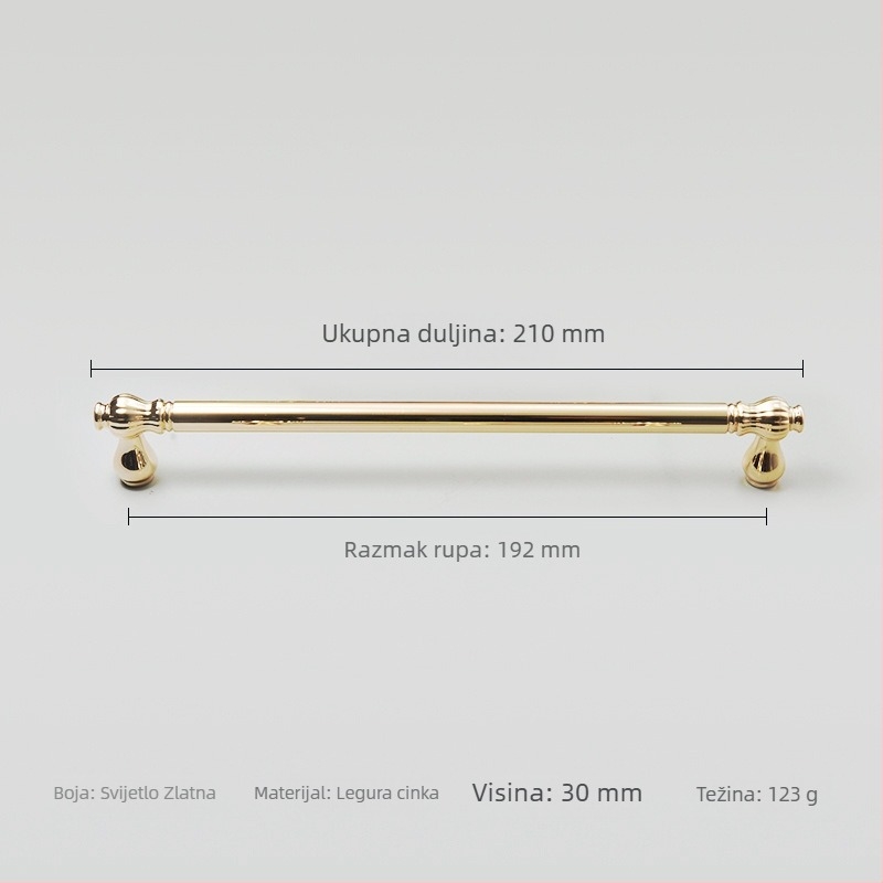 Skandinavska zlatna ručka za ormar u obliku tikve, moderan minimalistički crni završetak