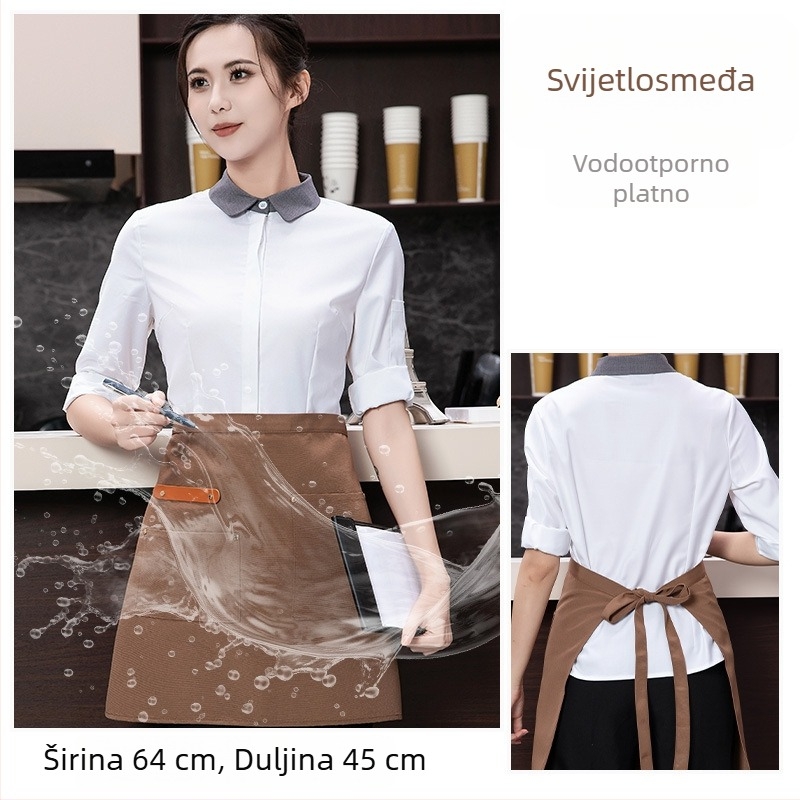 Vodootporni kuhinjski fartuh za restorane, dišući platneni fartuh s prilagođenim logotipom