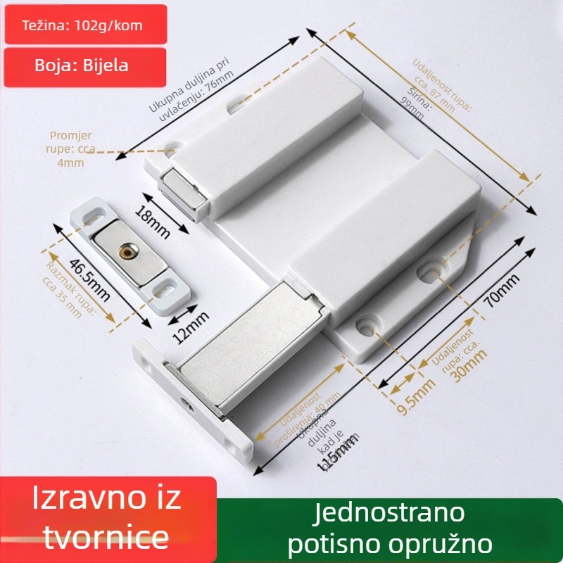 Magnetska zapinka za jednokrilne ormariće, za ormariće i vitrine