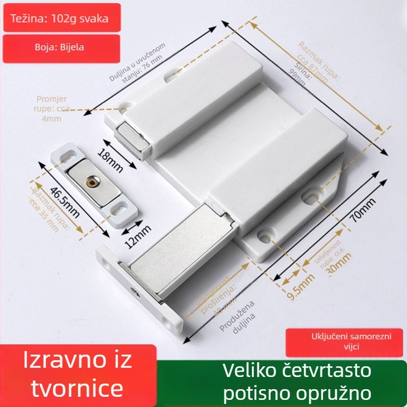 Magnetska zapinka za jednokrilne ormariće, za ormariće i vitrine