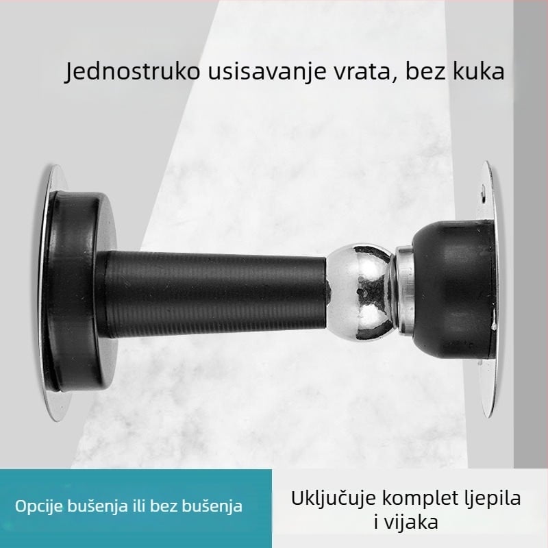 Magnetni stopper za vrata bez bušenja, za kupaonicu, snažan magnet, s pričvršćivanjem na pod i nevidljivim držačem