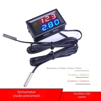 Visoko precizan digitalni termometar s dvostrukim zaslonom, NTC metalna vodootporna sonda, -50 do 120°C