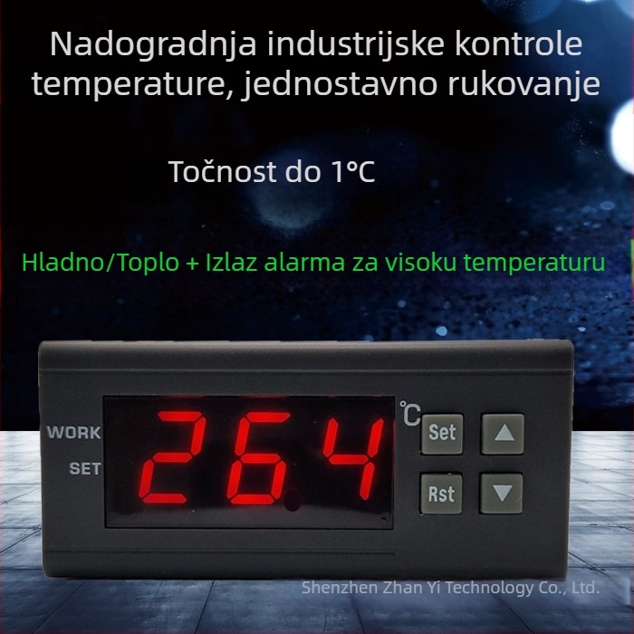 ZY-9010G industrijski digitalni regulator temperature s K-tip termoparom, alarm za visoku temperaturu i regulacija temperature, ugrađena instalacija