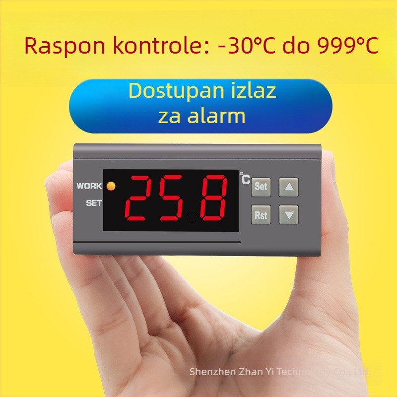 ZY-9010G industrijski digitalni regulator temperature s K-tip termoparom, alarm za visoku temperaturu i regulacija temperature, ugrađena instalacija